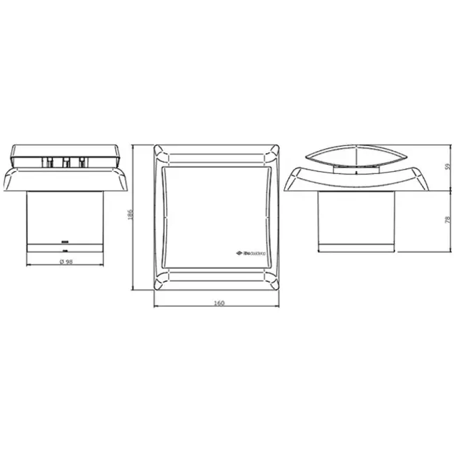 Itho Daalderop badkamerventilator Ø 100 mm- mat zilver met timer BTVZ-N211 T