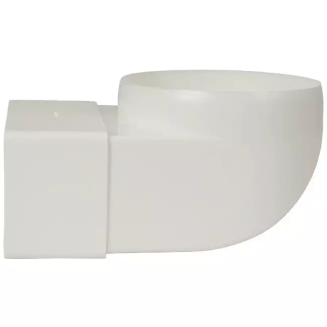 Rechthoekig kunststof verticale 90 ° bocht Ø100mm - 110x55 - KLD