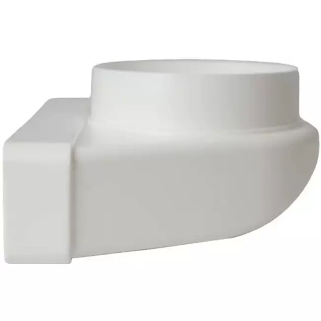 Rechthoekige kunststof verticale 90° bocht Ø150mm - 220x90mm KLD29-150