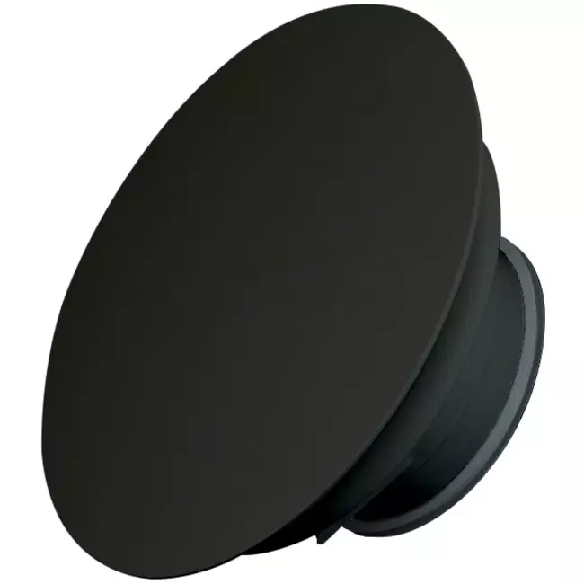 Imaginair RLV ventiel groot Ø 125 mm  - montageveren + ring - zwart