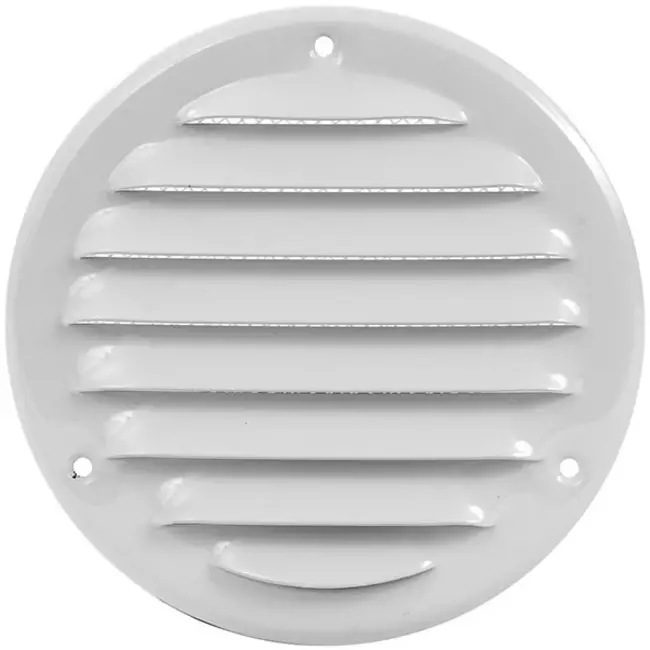 Metalen ventilatierooster rond 100mm wit - MR100 - RAL9016