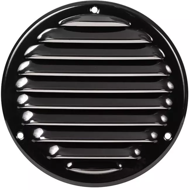 Metalen ventilatierooster rond Ø125 mm zwart - MR125M - RAL9005