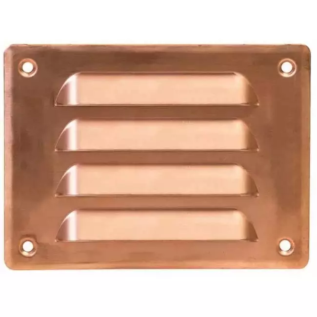 Metalen ventilatierooster vierkant 140x105 mm koper - MR14105Cu