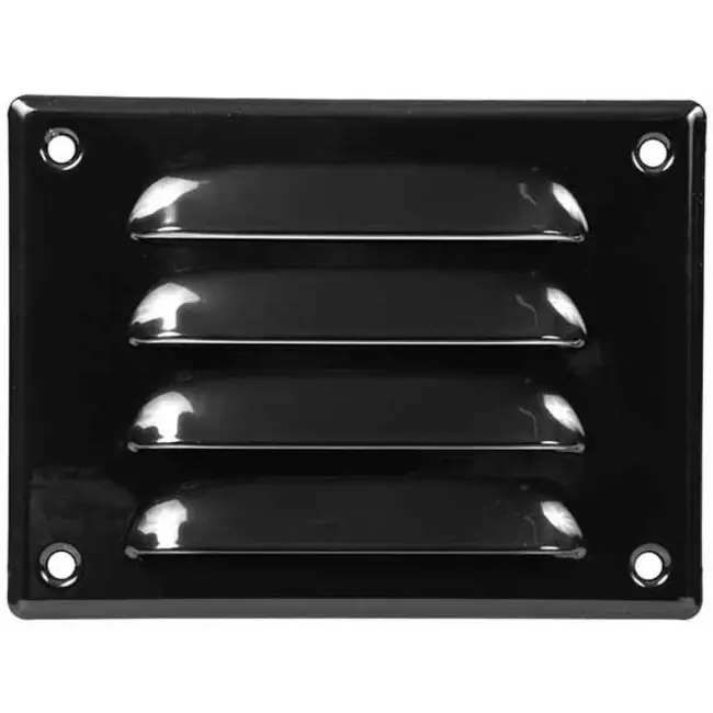 Metalen ventilatierooster vierkant 140x105 mm zwart - MR14105M - RAL9005