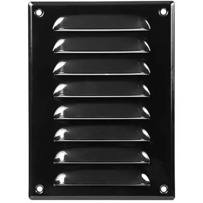 Metalen ventilatierooster vierkant 140x190 mm zwart - MR1419M - RAL9005