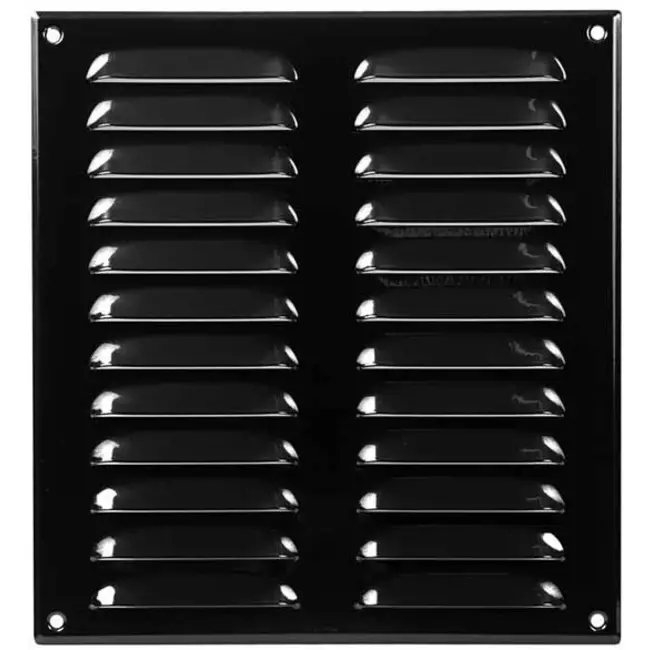 Metalen ventilatierooster vierkant 260x280 mm zwart - MR2628M - RAL9005