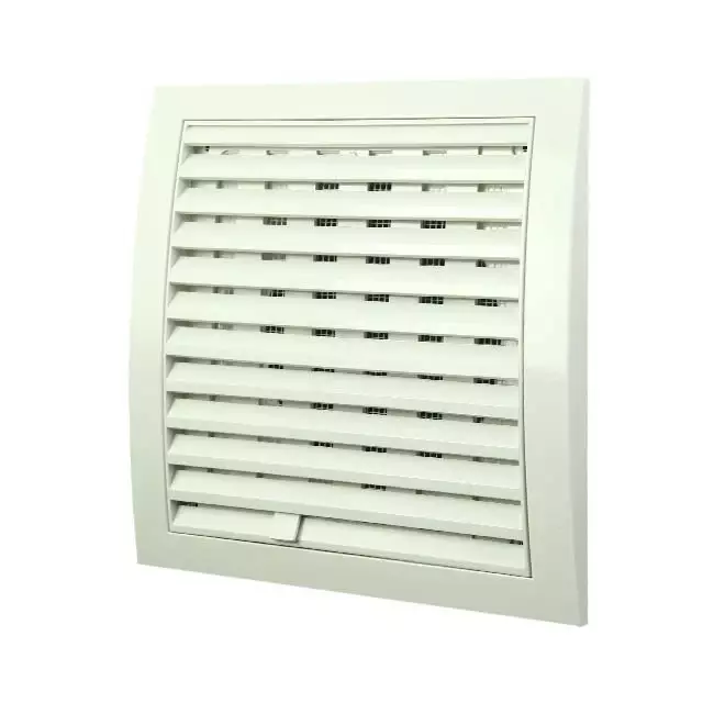 Muurrooster regelbaar 190x190 diameter: 150 wit ND15R