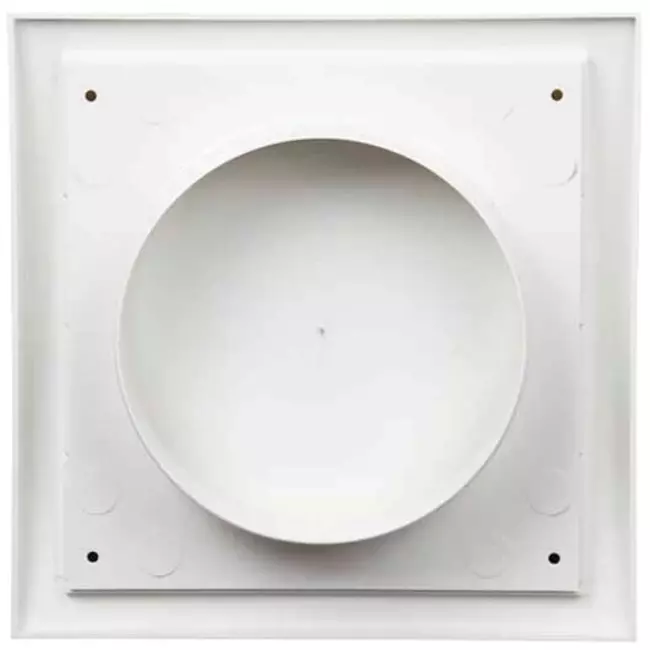 Gevelrooster met terugslagklep 150x150 mm diameter 100 mm wit - ND10FV