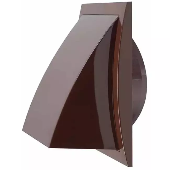 Gevelrooster met terugslagklep 150x150 mm diameter 100 mm bruin - ND10FVB