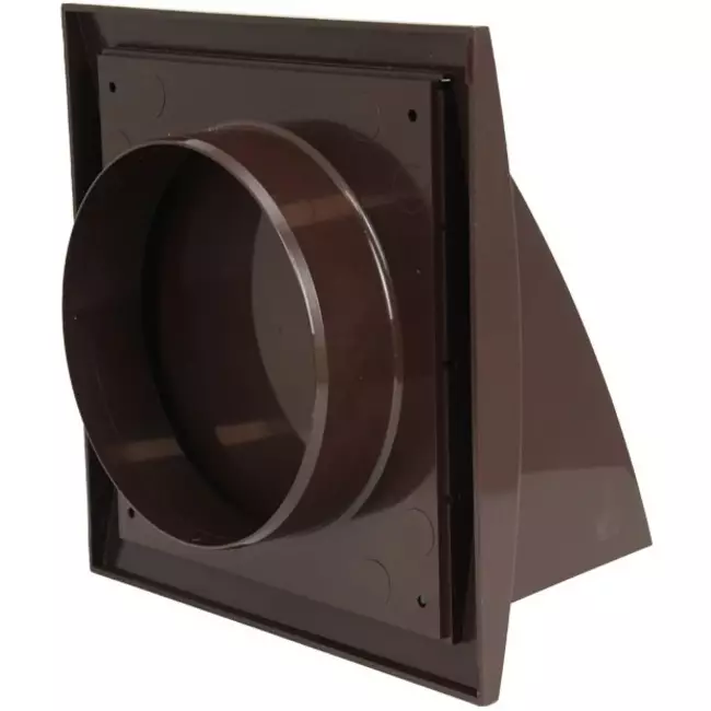 Gevelrooster met terugslagklep 150x150 mm diameter 100 mm bruin - ND10FVB