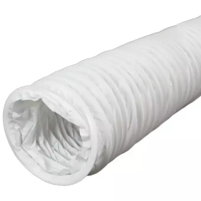 Tuyau D'évacuation D'air Flexible - Diamètre 100 Mm, Longueur 6 M - PVC Blanc Et Aluminium - Avec 2 Colliers De Serrage Inox - Pour Sèche-linge, Climatisation...