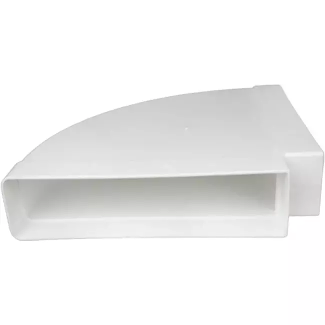 Rechthoekige kunststof horizontale 90° bocht 220X55mm - KLH25-90