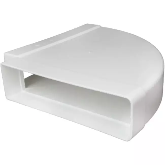 Rechthoekige kunststof horizontale 90° bocht 220X55mm - KLH25-90