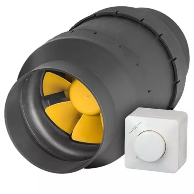 Ventilateur de gaines Ruck Etamaster avec moteur EC - 195 m³/h -Ø 100 mm + régulateur PWM