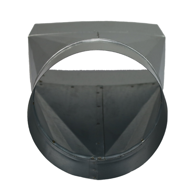 Verloopstuk 220x80 mm naar diameter 125 mm tbv instortkanaal