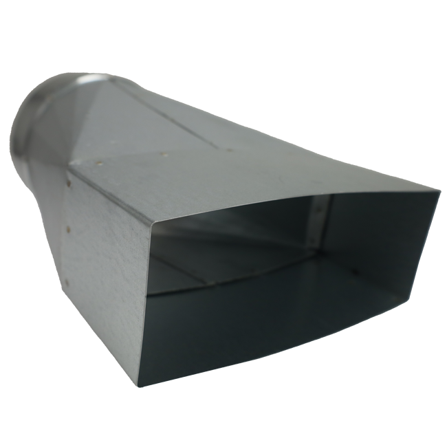 Verloopstuk 220x80 mm naar diameter 125 mm tbv instortkanaal