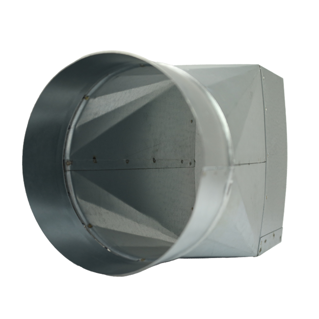 Verloopstuk 220x80 mm naar diameter 160 mm tbv instortkanaal