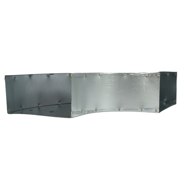 Bocht 90 graden 220x80 mm horizontaal tbv instortkanaal