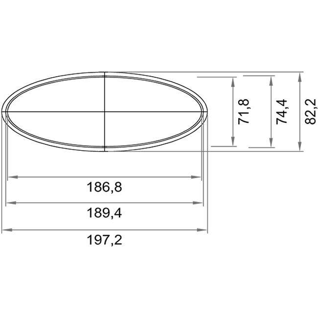 Wavin Ventiza kanaal 1,5 m PVC ovaal 195x80 mm S/S