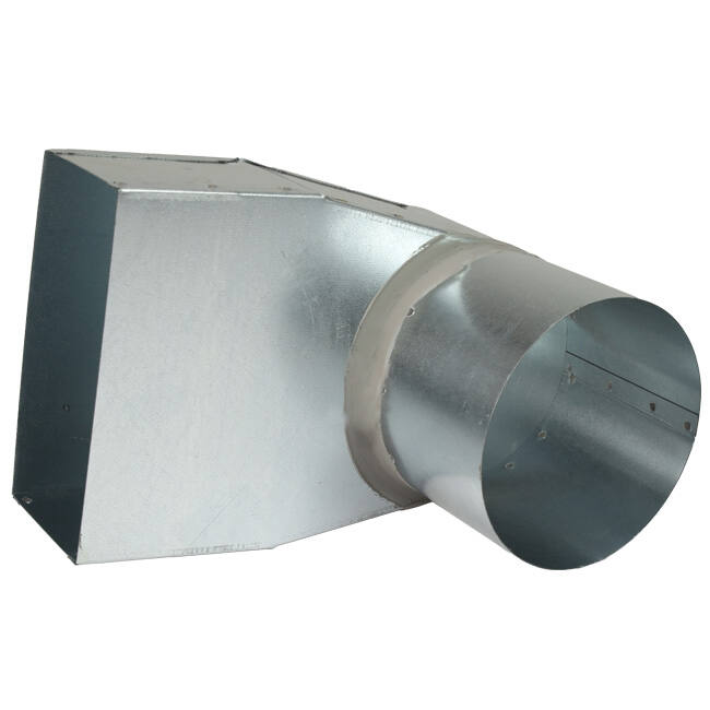 Lepe hoekstuk 220x80 mm naar diameter 125 mm