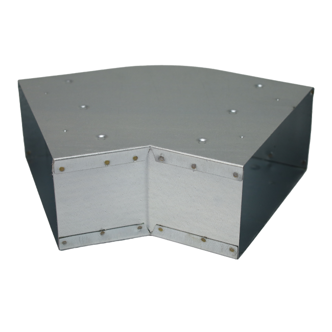 Instort ventilatiekanaal bocht 45 graden 300x80 horizontaal