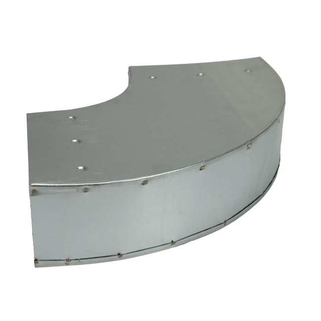 Instort ventilatiekanaal bocht 90 graden 300x80 horizontaal