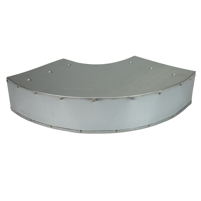 Instort ventilatiekanaal bocht 90 graden 300x80 horizontaal