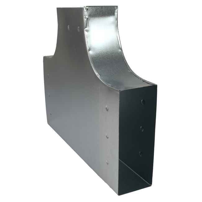 T-stuk 90 graden 220x80 mm - 220x80 mm tbv instortkanaal