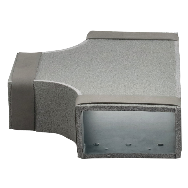 Thermoduct T-stuk 90 graden 300x80 - 220x80 tbv instortkanaal