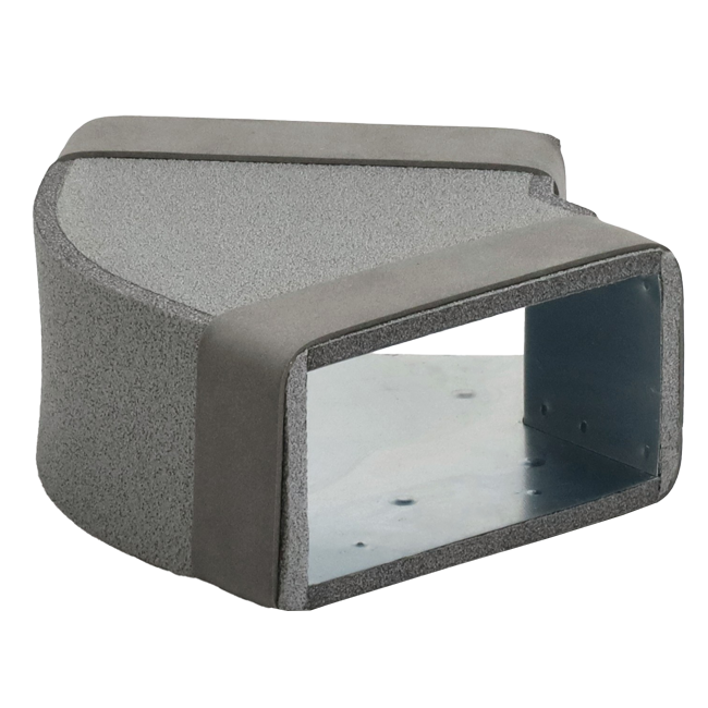 Thermoduct bocht 45 graden 170x80 horizontaal tbv instortkanaal