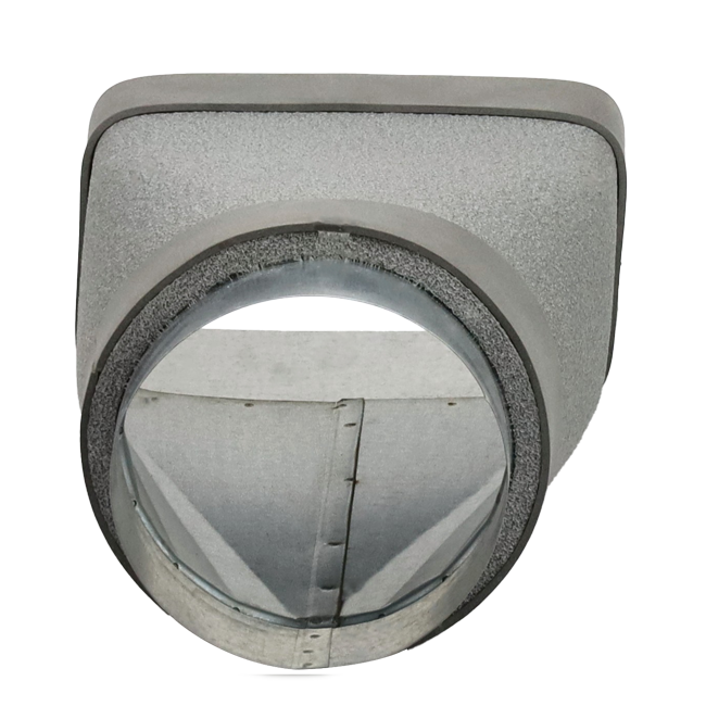 Thermoduct verloopstuk 220x80 mm naar diameter 150 mm