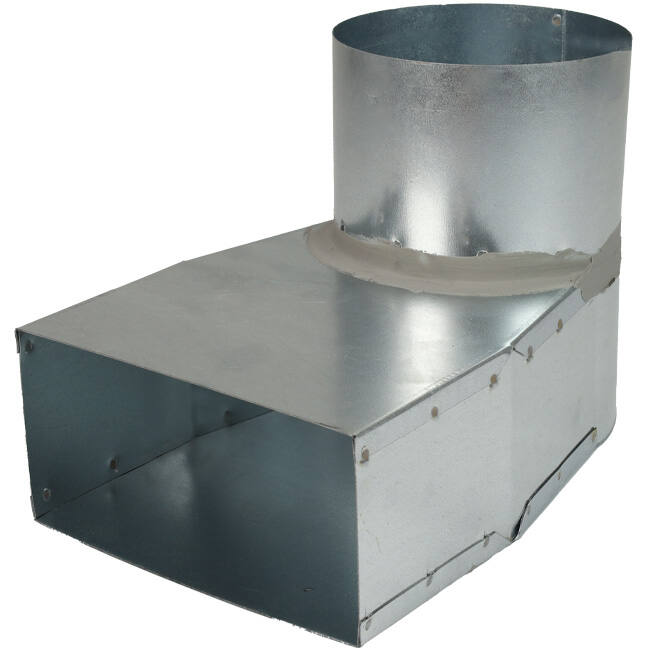 Lepe hoekstuk 220x80 mm naar diameter 160 mm