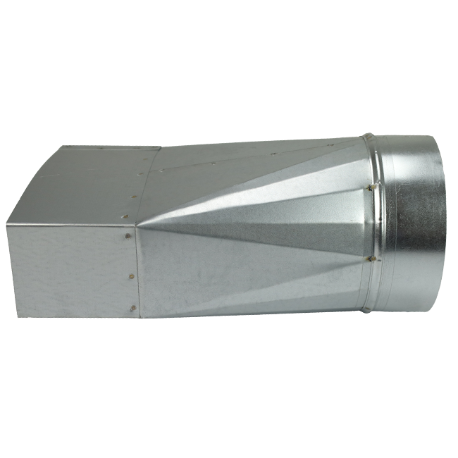 Verloopstuk 220x80 mm naar diameter 150 mm tbv instortkanaal
