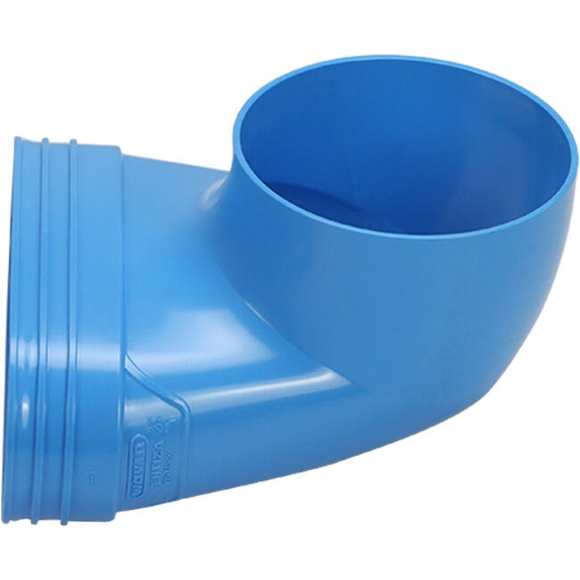 Wavin Ventiza eindstuk 90 graden PVC ovaal 195x80x50 mm met diameter 125 mm M/M