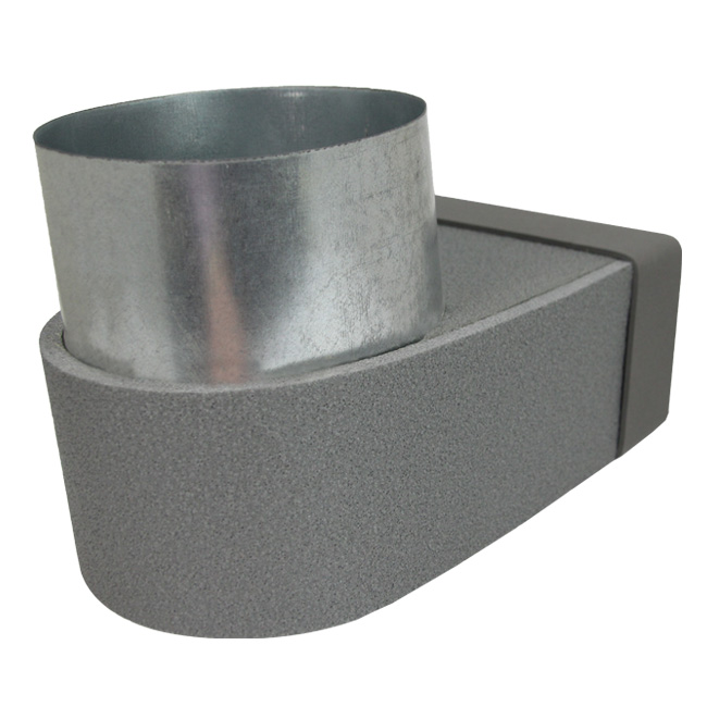 Thermoduct lepe hoekstuk 170mm x 80mm naar Ø 125mm