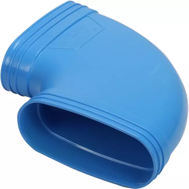 Wavin Ventiza bocht 90 graden PVC ovaal 195x80 mm horizontaal M/M