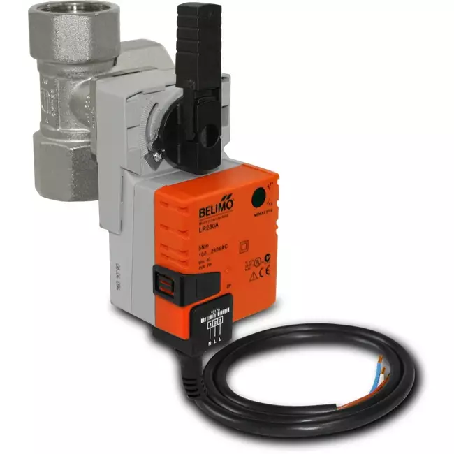 Drieweg kogelkraan DN32 met actuator 230 V - STK 04