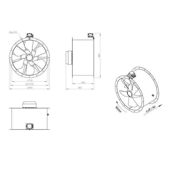 Ventilateur axial de 710 mm - AL 710 D4 03 CFG