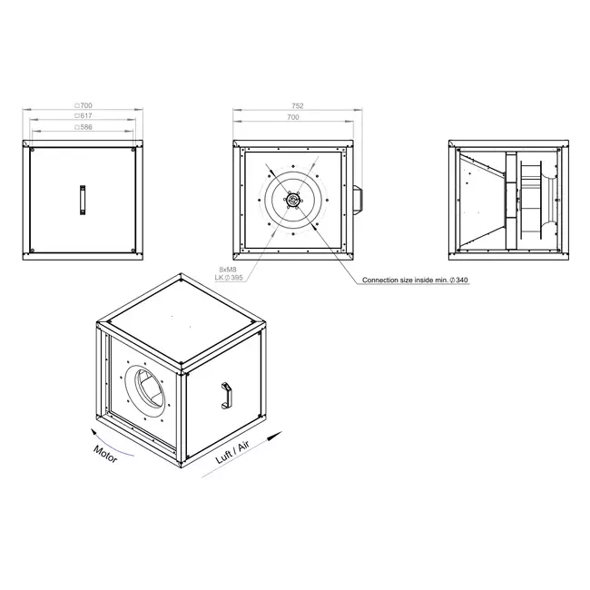 Moteur du ventilateur de la boîte débit d'air extérieur - MPC T 400 D4 I K 01