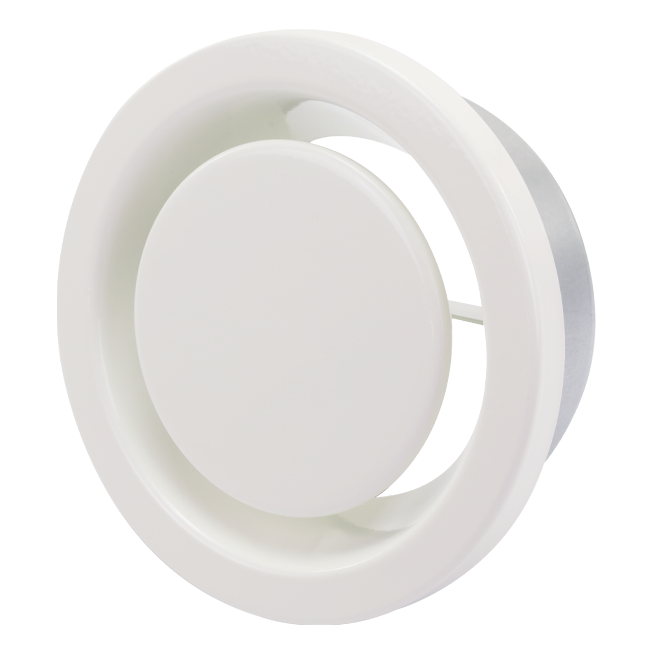Ventilatie afvoer ventiel 80mm met metaal klemveren - EAV-C80 RAL9010