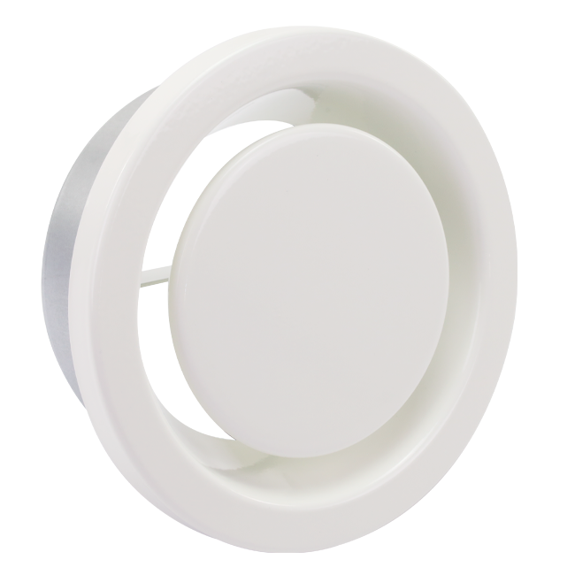 Ventilatie afvoer ventiel 80mm met metaal klemveren - EAV-C80 RAL9010