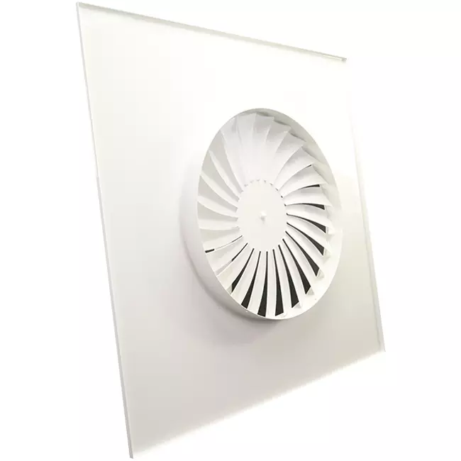 Wervelrooster vaste lamellen  400mm vierkant - SWS400 RAL9010