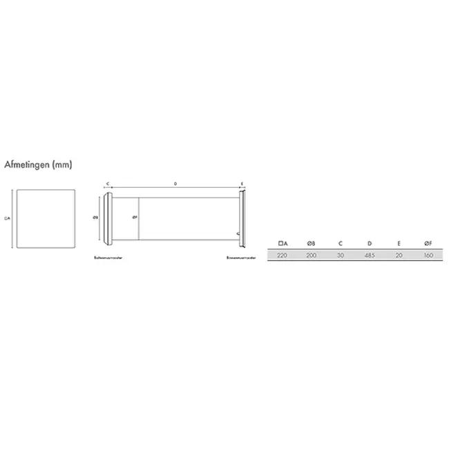 Vent-Axia Heat Save decentrale WTW unit 160 mm