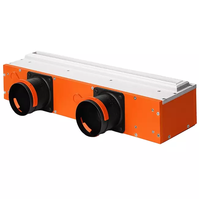 Ergovent instucbaar frameloos lijnrooster 500 mm met aansluitdiameter 75 mm - standaard