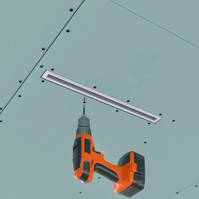 Ergovent instucbaar frameloos lijnrooster 500 mm met aansluitdiameter 75 mm - standaard