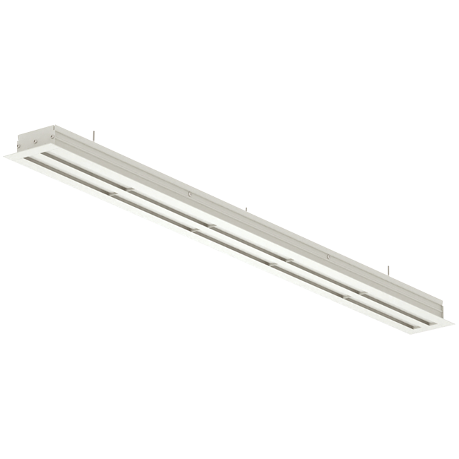 Lijnrooster aluminium met 1 instelbaar patroonblad – 2000 mm – RAL 9010