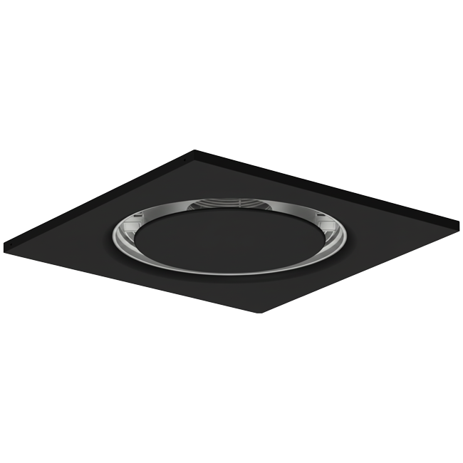 Plafondrooster staal ronde luchtuitlaat voor toe- en afvoer 595x595 mm – 160 mm – RAL 9005