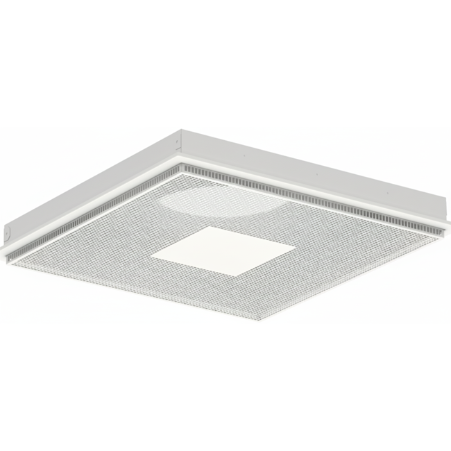 Geperforeerd plafondrooster voor toe- en afvoer 595x595 mm – 200 mm – RAL 9010