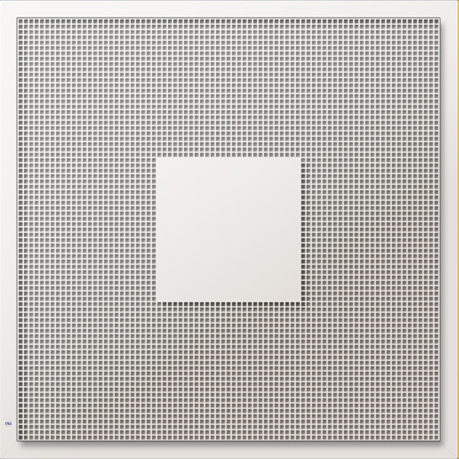 Geperforeerd plafondrooster voor toe- en afvoer 595x595 mm – 200 mm – RAL 9010