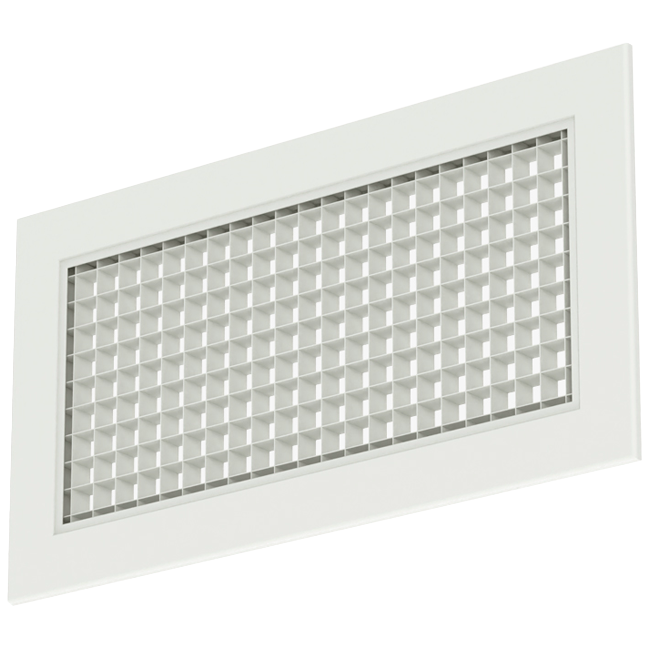 Wandrooster aluminium met vast raster – met klemveren – 500x150 mm – RAL 9010